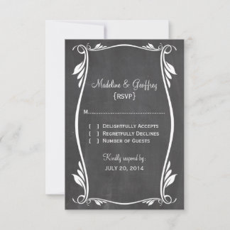 Ivory Flourish Chalkboard Response Card