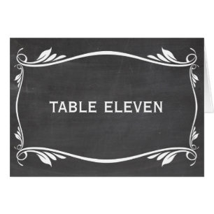 Ivory Flourish Chalkboard Table Number Card