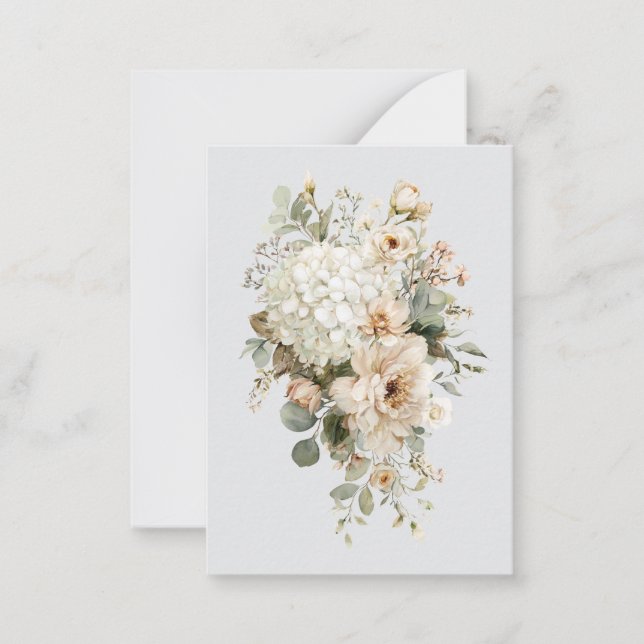 Ivory Flower Arrangements Sticker – Elegant Floral Card (Front)