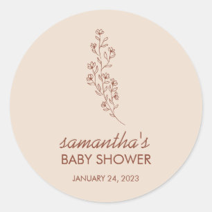 Ivory Flower Summer Fall Save Date for Baby Classic Round Sticker
