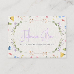 Ivory Flower Watercolor  Business Card