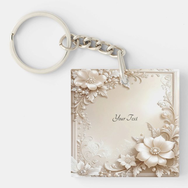 Ivory Flowers Keychain (Devant)