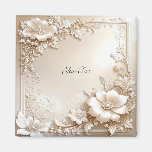 Ivory Flowers Magnet (Devant)
