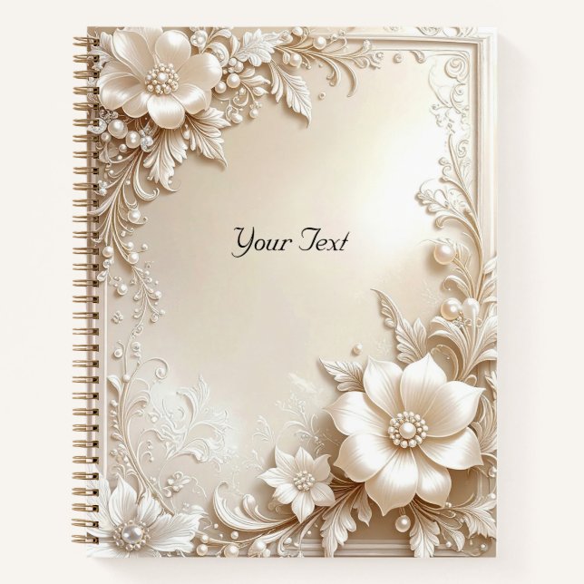 Ivory Flowers Notebook (Front)