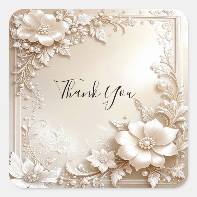 Ivory Flowers Sticker (Devant)