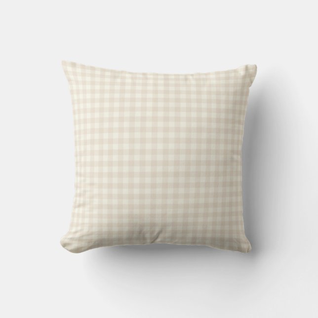 Ivory Gingham Pattern Outdoor Pillows (Front)