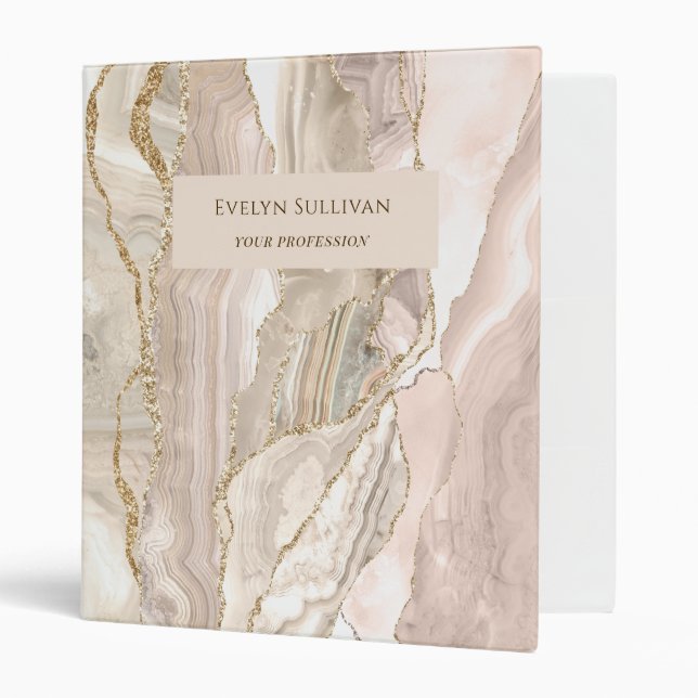 Ivory Gold Agate Binder (Front/Inside)