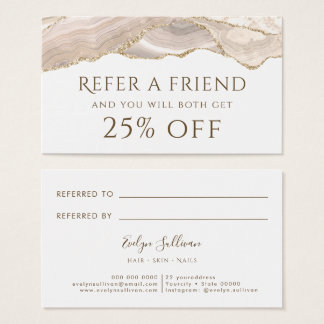Ivory Gold Agate Referral Card