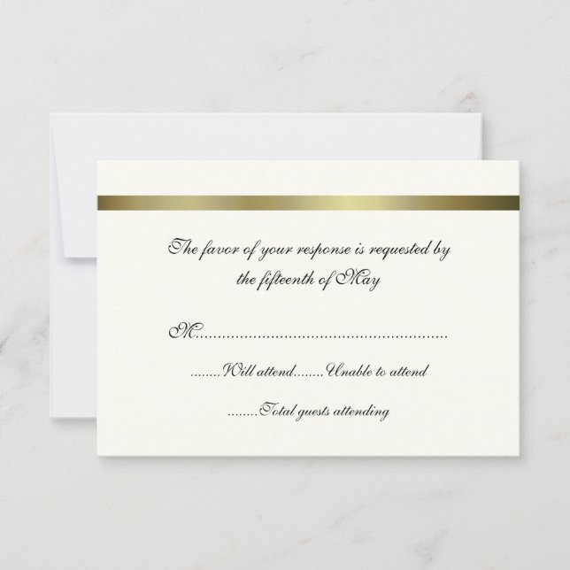 Ivory & Gold All Purpose Wedding Response Card (Front)