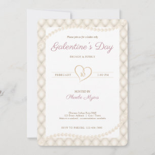Ivory, Gold, and Pearls Galentine’s Party Invitation