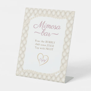 Ivory, Gold, and Pearls Galentine’s Party Pedestal Sign
