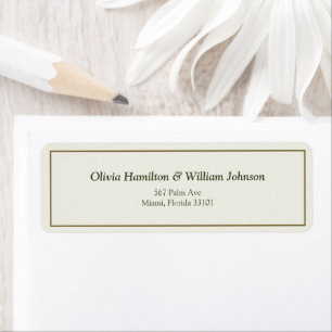 Ivory & Gold Border Wedding Return Address Labels