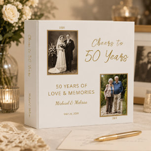 Ivory Gold Cheers to 50 Years Memory Binder