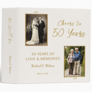 Ivory Gold Cheers to 50 Years Memory Binder