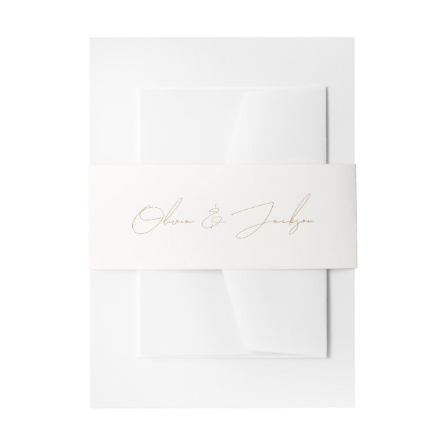 Ivory Gold Chic Belly Band Invitation Belly Band (Front Example)
