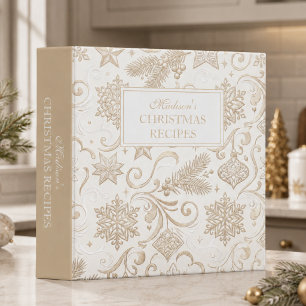 Ivory Gold Christmas Recipe Binder