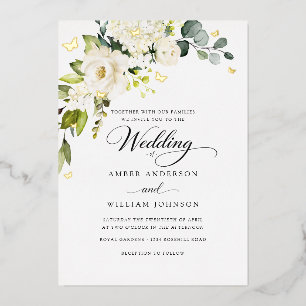 Ivory Gold Floral Butterfly Wedding 