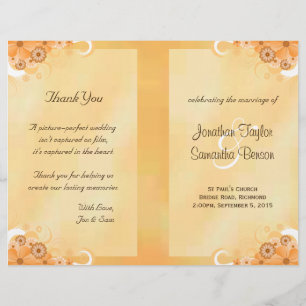 Ivory Gold Floral Elegant Bi-Fold Wedding Programs