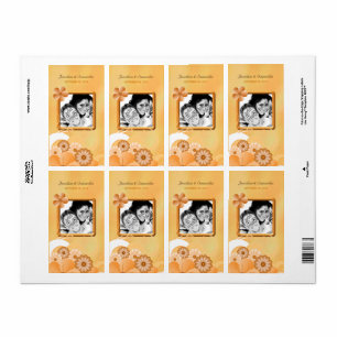 Ivory Gold Floral Mariage Photo Favoriser les Étiq