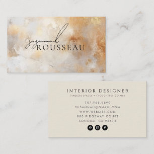 Ivory Gold Marble Interior Designer Business Card