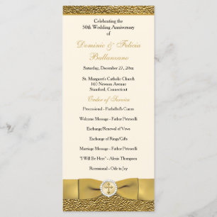Ivory Gold Mariage Anniversaire Programme de renou