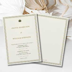 Ivory & Gold Palm Wedding Invitation