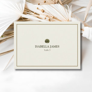 Ivory & Gold Palm Wedding Place Card