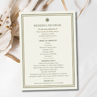 Ivory & Gold Palm Wedding Program