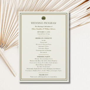 Ivory & Gold Palm Wedding Program