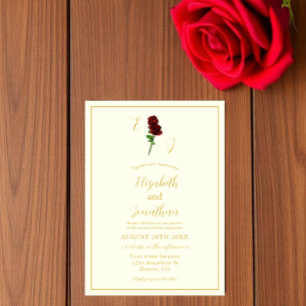 Ivory Gold Rose Engagement Party Invitation