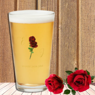 Ivory Gold Rose Wedding Glass