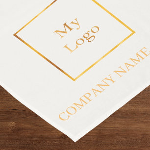 Ivory gold salon business logo short table runner