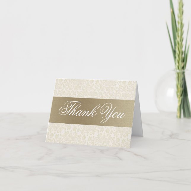 Ivory & Gold Thank You Card (Front)