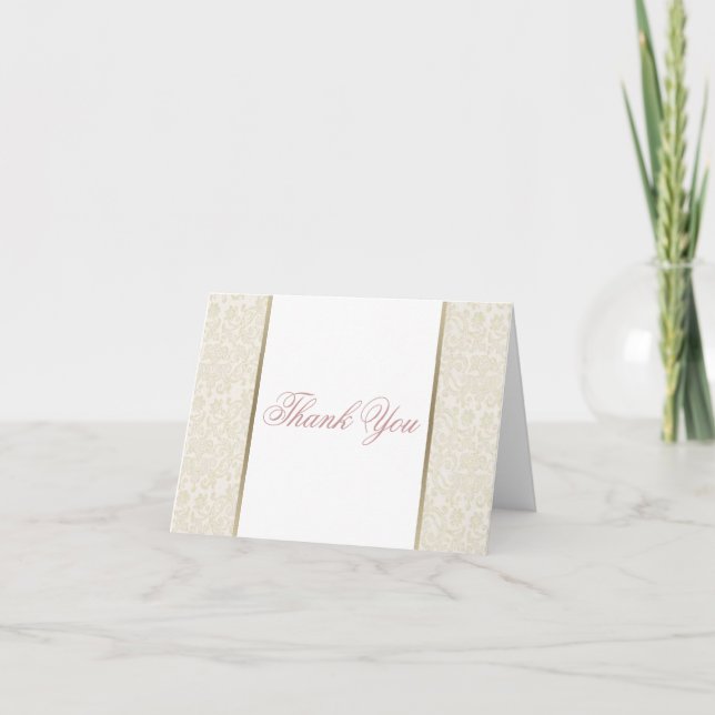 Ivory & Gold Thank You Card (Front)
