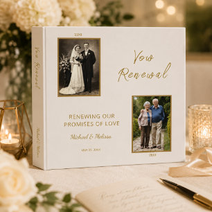 Ivory Gold Vow Renewal Memory Binder