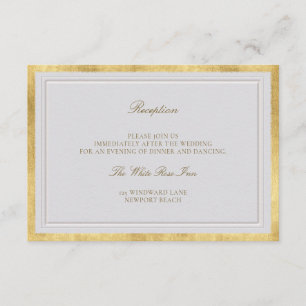 Ivory Gold Wedding Formal Elegant Reception Enclosure Card