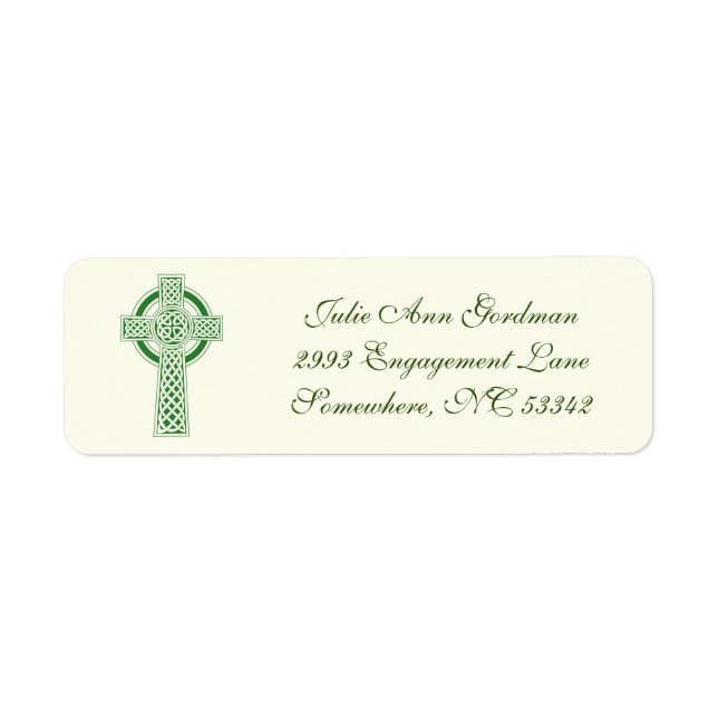 Ivory Green Elegant Irish Celtic Cross (Devant)