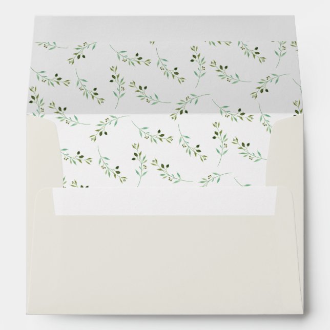 Ivory | Greenhouse Collection Watercolor Botanical Envelope (Back (Bottom))