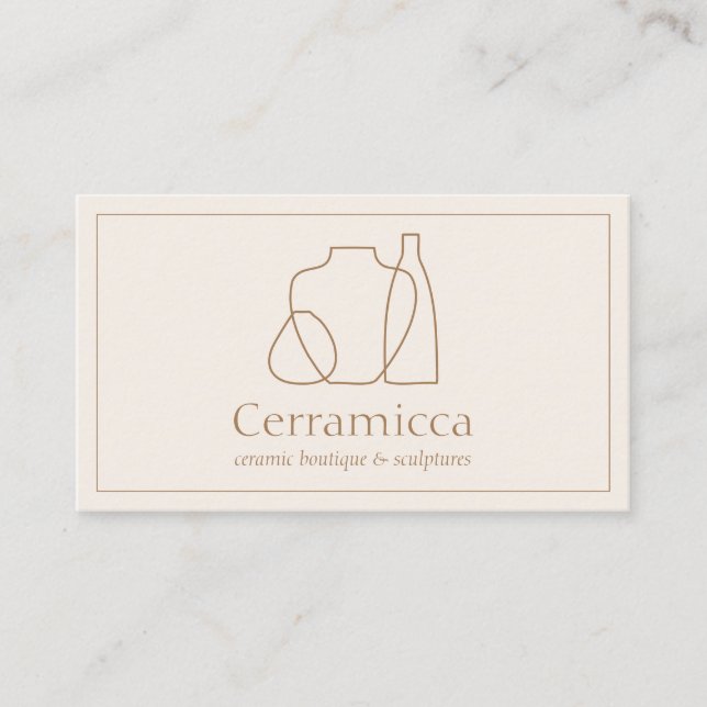 Ivory Handmade Porcelain Sculpture Vase Ceramic Business Card (Front)