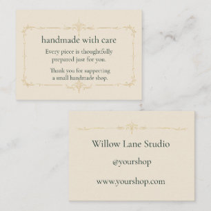 Ivory Handmade With Care Insert Card