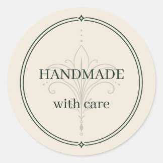 Ivory Handmade With Care Sticker