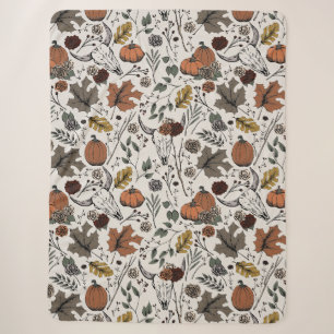 Ivory Harvest and Horns Western Sherpa Blanket