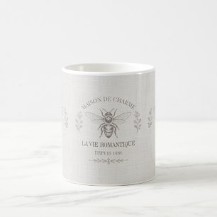 Ivory Honey Bee French Country Vintage Rustic Coffee Mug