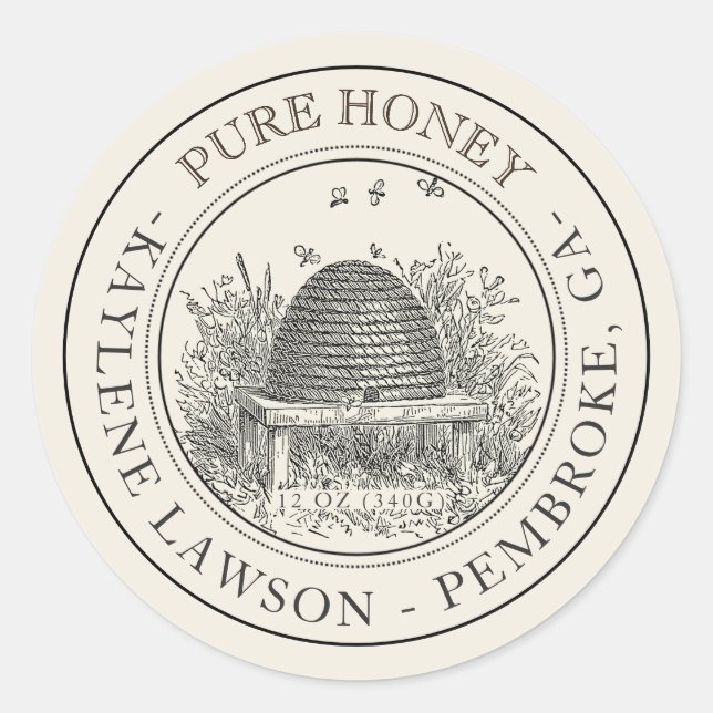 Ivory Honey Label with Skep (Front)
