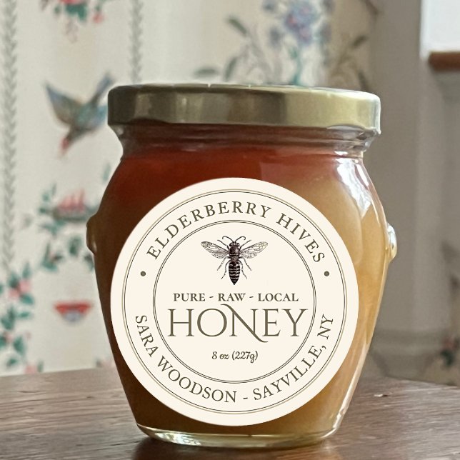 Ivory Honey Label with Vintage Queen Bee (Creator Uploaded)