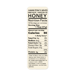 Ivory Honey Nutrition Facts Return Adresse Label