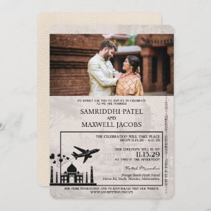 Ivory India Passport Wedding Invitation