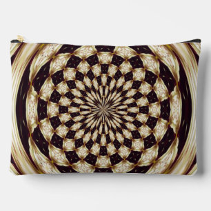 Ivory Kaleidoscope Flower Mandala Decor Accessory Pouch