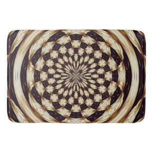 Ivory Kaleidoscope Flower Mandala Decor Bath Mat