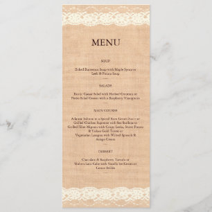 Ivory Lace & Light Burlap Menu